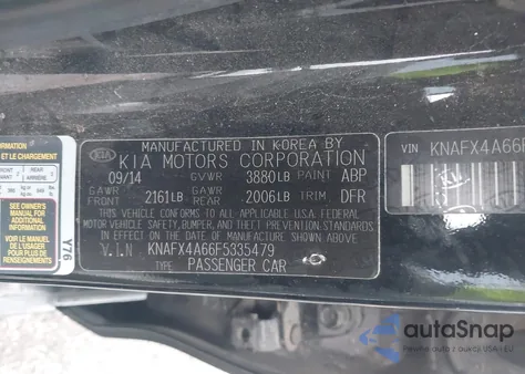 2015 Kia Forte Lx из США, поврежденный, VIN KNAFX4A66F5335479